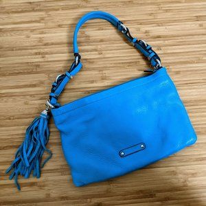 Blue Danier Leather Purse – Vibrant Turquise Blue, With Dust Bag